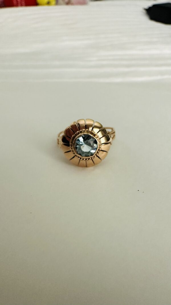 Aquamarine Gold Ring - Image 5